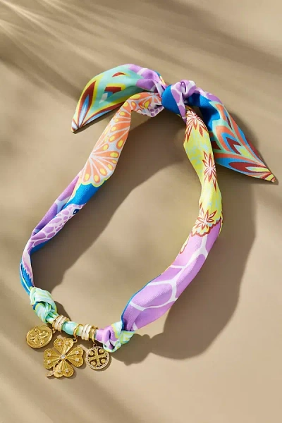 Gemelli Scarf Charm Necklace In Purple