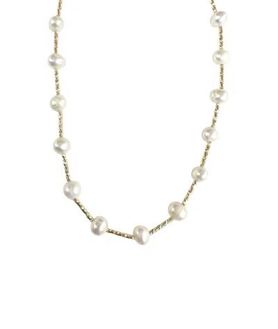 Gemelli The Presley Pearl Necklace In Gold