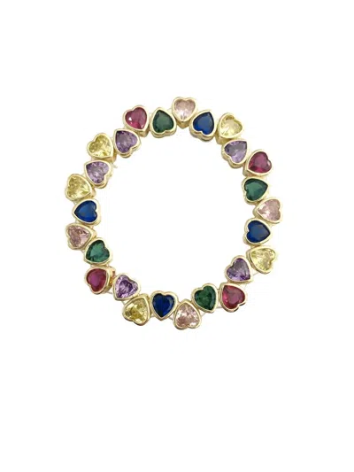 Gemelli Women's Heart Stretch Bracelet In Multicolor