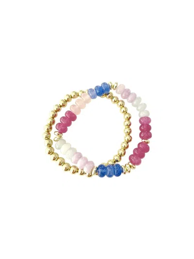 Gemelli Women's Jamie Bracelet Set In Kerry Pink Blue In Multi