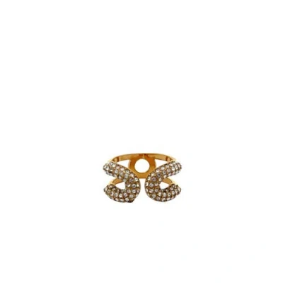 Gemini Jewelry Crystal Butterfly Statement Ring In Gold