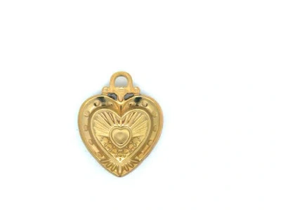 Gemini Jewelry Heart Charm Pendant In Yellow Gold