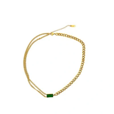 Gemini Jewelry Mixed Chain Necklace With Rectangular Accent In Multi