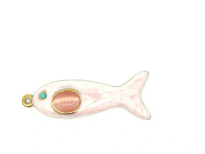 Gemini Jewelry Pink Enamel Fish Pendant In Multi