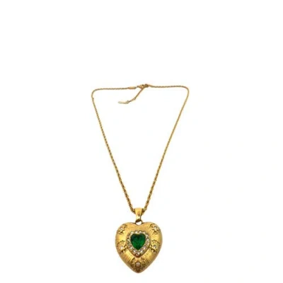 Gemini Jewelry Rope Chain Necklace With Heart Pendant In Yellow