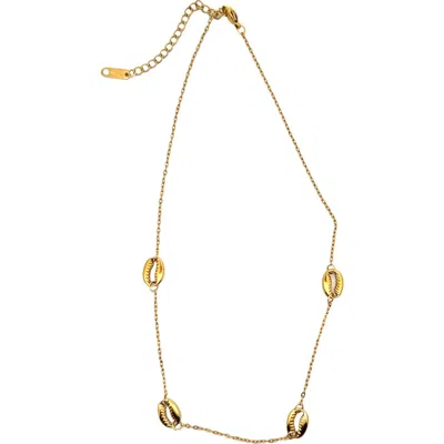 Gemini Jewelry Shell Pendant Necklace In Gold