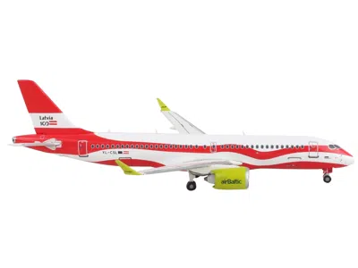 Geminijets Airbus A220-300 Commercial Aircraft "air Baltic" White And Red 1/400 Diecast Model Airplane By Gemin