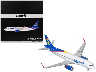 Geminijets Airbus A320 Commercial Aircraft "spirit Airlines" (n633nk) White With Blue Tail "gemini 200" Series 