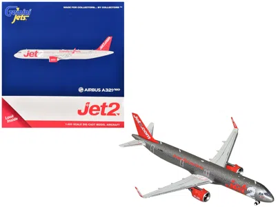 Geminijets Airbus A321neo Commercial Aircraft "jet2" (g-suno) Gray Metallic With Red Tail 1/400 Diecast Model A