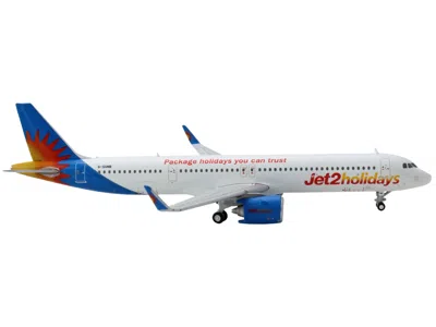 Geminijets Airbus A321neo Commercial Aircraft "jet2 Holidays" White With Blue Tail 1/400 Diecast Model Airplane