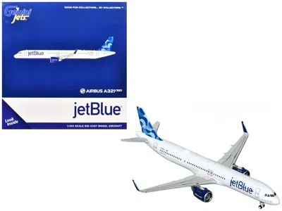 Geminijets Airbus A321neo Commercial Aircraft "jetblue Airways" (n2180j) White With Blue Tail 1/400 Diecast Mod