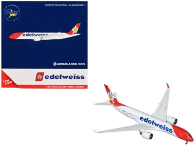 Geminijets Airbus A350-900 Commercial Aircraft "edelweiss Air" (hb-ihc) White With Red Tail 1/400 Diecast Model