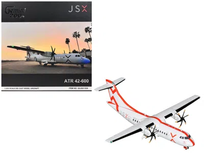 Geminijets Atr 42-600 Commercial Aircraft "jsx" (n400jx) White With Red Stripes "gemini 200" Series 1/200 Dieca
