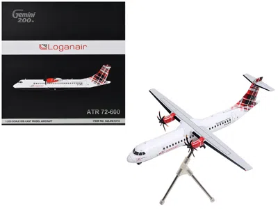Geminijets Atr 72-600 Commercial Aircraft "loganair - Scotland's Airline" (g-lmte) White With Red Plaid Tail "g