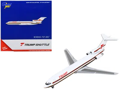 Geminijets Boeing 727-200 Commercial Aircraft "trump Shuttle" White With Red Stripes 1/400 Diecast Model Airpla