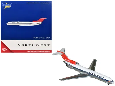 Geminijets Boeing 727-200 Commercial Aircraft "northwest Airlines" (n254us) White With Blue Stripes And Red Tai