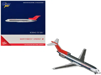 Geminijets Boeing 727-200 Commercial Aircraft "northwest Orient" (n298us) Silver With White Stripes And Red Tai