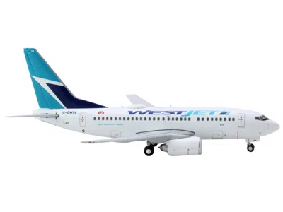 Geminijets Boeing 737-600 Commercial Aircraft "westjet Airlines" (c-gwsl) White With Blue Tail 1/400 Diecast Mo