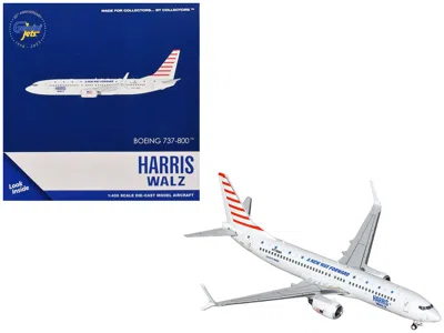 Geminijets Boeing 737-800 Commercial Aircraft "harris-walz Campaign" (n778ma) White With Striped Tail 1/400 Die
