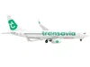 Geminijets Boeing 737-800 Commercial Aircraft "transavia Airlines" White With Green Tail 1/400 Diecast Model Ai