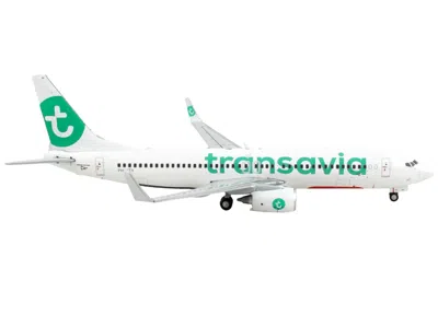 Geminijets Boeing 737-800 Commercial Aircraft "transavia Airlines" White With Green Tail 1/400 Diecast Model Ai