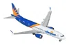 Geminijets Boeing 737 Max 200 Commercial Aircraft "allegiant Air" (n810mg) White And Blue 1/400 Diecast Model A