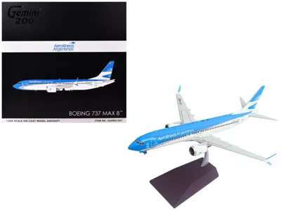 Geminijets Boeing 737 Max 8 Aerolineas Argentinas Lv-kej White Blue  1/200 Diecast Model Airplane