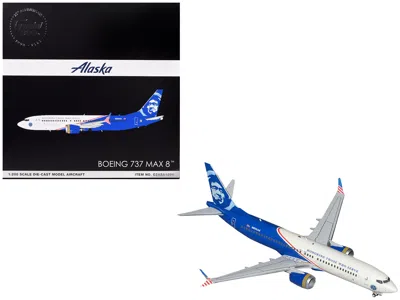 Geminijets Boeing 737 Max 8 Commercial Aircraft "alaska Airlines - Honoring Those Who Serve" (n806ak) White And In Multi
