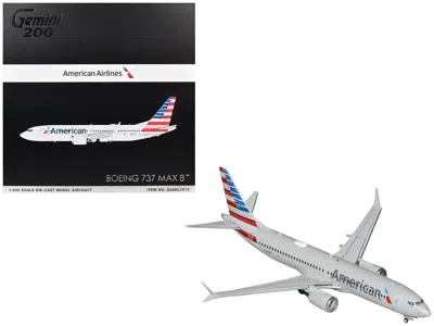 Geminijets Boeing 737 Max 8 Commercial Aircraft "american Airlines" (n326rp) Gray With Striped Tail "gemini 200
