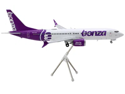 Geminijets Boeing 737 Max 8 Commercial Aircraft "bonza Aviation" (vh-ujk) White With Purple Tail "gemini 200" S