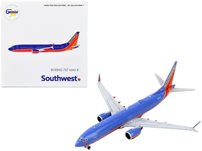 Geminijets Boeing 737 Max 8 Commercial Aircraft "southwest Airlines" Canyon Blue With Red Stripes 1/400 Diecast