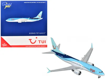 Geminijets Boeing 737 Max 8 Commercial Aircraft "tui Airways" (g-tumy) Blue And White 1/400 Diecast Model Airpl