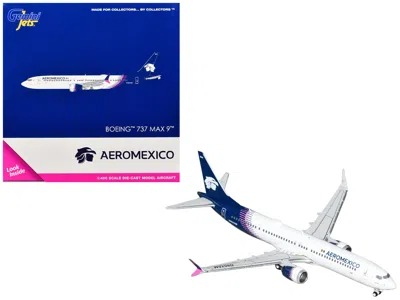 Geminijets Boeing 737 Max 9 Commercial Aircraft "aeromexico" (n804am) White With Blue Tail 1/400 Diecast Model 