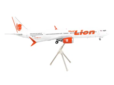 Geminijets Boeing 737 Max 9 Commercial Aircraft "thai Lion Air" White With Orange Tail Graphics "gemini 200" Se