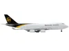 Geminijets Boeing 747-400f Commercial Aircraft "ups Worldwide Services" White With Brown Tail 1/400 Diecast Mod