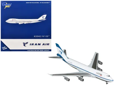 Geminijets Boeing 747-100 Commercial Aircraft "iran Air" (ep-iam) White With Blue Stripes 1/400 Diecast Model B