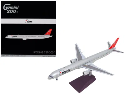 Geminijets Boeing 757-300 Commercial Aircraft "northwest Airlines" (n587nw) Silver With Red Tail "gemini 200" S