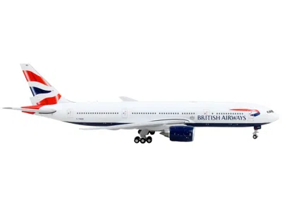 Geminijets Boeing 777-200er Commercial Aircraft "british Airways" White With Tail Stripes 1/400 Diecast Model A