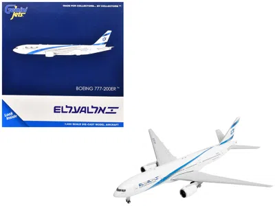 Geminijets Boeing 777-200er Commercial Aircraft "el Al Israel Airlines" (4x-ecb) White With Blue Stripes 1/400 