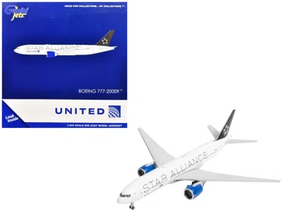 Geminijets Boeing 777-200er Commercial Aircraft "united Airlines Star Alliance" (n77022) White With Black Tail 