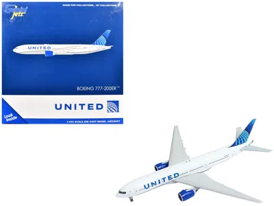 Geminijets Boeing 777-200er United Airlines N798ua White Blue Tail  1/400 Diecast Model Airplane In Multi