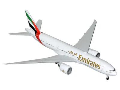 Geminijets Boeing 777-200lr Commercial Aircraft "emirates Airlines" (a6-ewa) White With Striped Tail "gemini 20