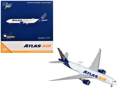Geminijets Boeing 777-200lrf Commercial Aircraft "atlas Air" (n703gt) White With Blue Tail "interactive Series"