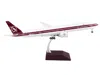 Geminijets Boeing 777-300er Commercial Aircraft With Flaps Down "qatar Airways" White With Dark Red Stripes "ge