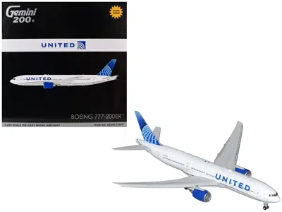 Geminijets Boeing 777-200er Commercial Aircraft With Flaps Down "united Airlines" (n798ua) White With Blue Tail