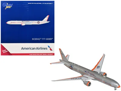 Geminijets Boeing 777-300er Commercial Aircraft "american Airlines - Flagship Dfw" (n735at) Silver With Orange 