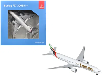 Geminijets Boeing 777-300er Commercial Aircraft "emirates Airlines" (a6-eqh) White With Striped Tail 1/400 Diec