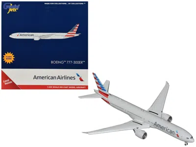 Geminijets Boeing 777-300er Commercial Aircraft With Flaps Down "american Airlines" (n722an) Gray With Striped 