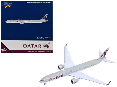 Geminijets Boeing 777-9 Commercial Aircraft "qatar Airways" (a7-bka) Gray With Dark Red Tail Graphics 1/400 Die