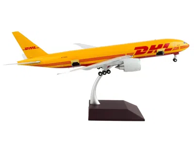 Geminijets Boeing 777f Commercial Aircraft "dhl" Yellow "gemini 200 - Interactive" Series 1/200 Diecast Model A